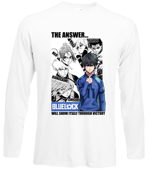 Лонгслів Blue Lock the answer Білий фото