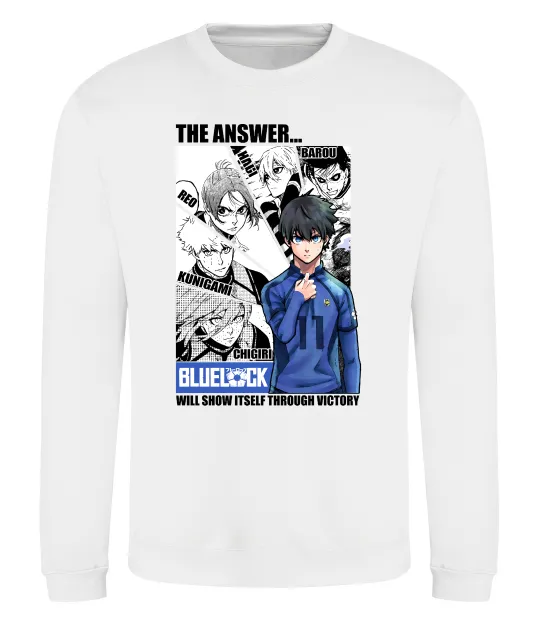 Світшот Blue Lock the answer Білий фото