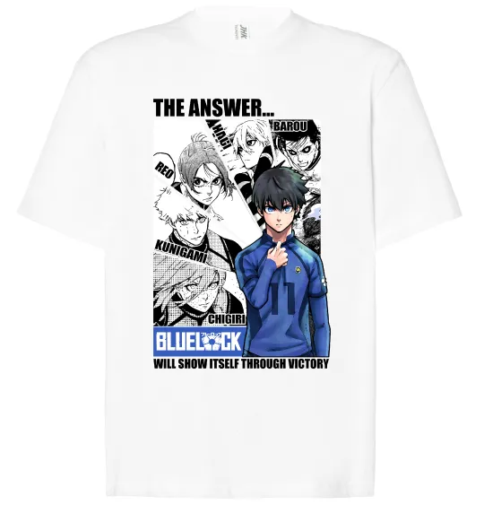 Футболка Оверсайз Blue Lock the answer Белый фото