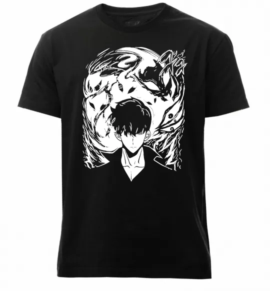 Мужская премиум футболка Solo leveling art Черный фото