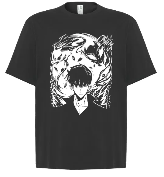 Футболка Оверсайз Solo leveling art Черный фото