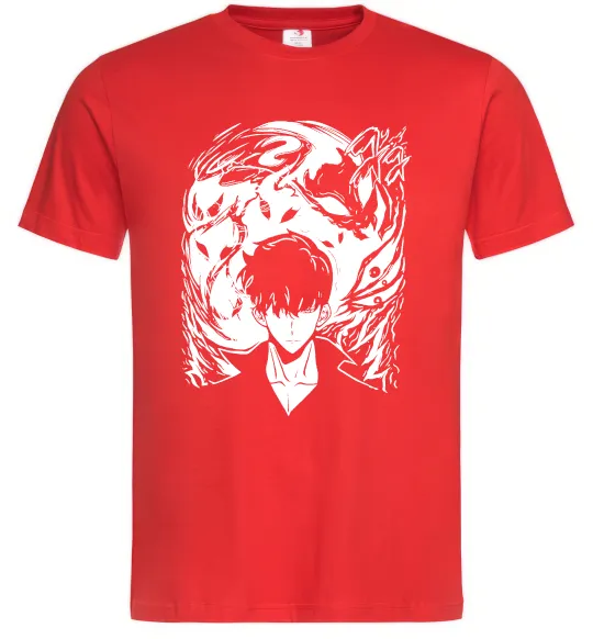 Чоловіча футболка Solo leveling art Червоний фото