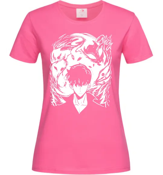 Жіноча футболка Solo leveling art Яскраво-рожевий фото