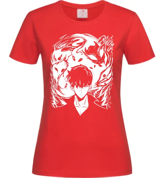 Жіноча футболка Solo leveling art Червоний фото