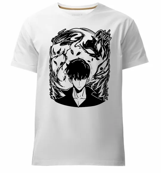 Мужская премиум футболка Solo leveling art Белый фото