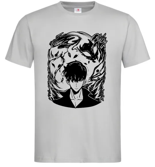 Чоловіча футболка Solo leveling art Сірий фото