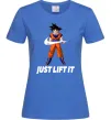 Жіноча футболка DragonBall just lift it Яскраво-синій фото