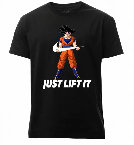 Чоловіча преміум футболка DragonBall just lift it Чорний фото