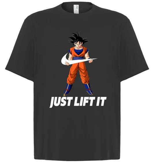 Футболка Оверсайз DragonBall just lift it Чорний фото