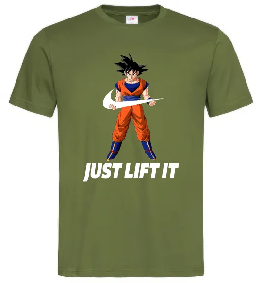 Чоловіча футболка DragonBall just lift it Оливковий фото