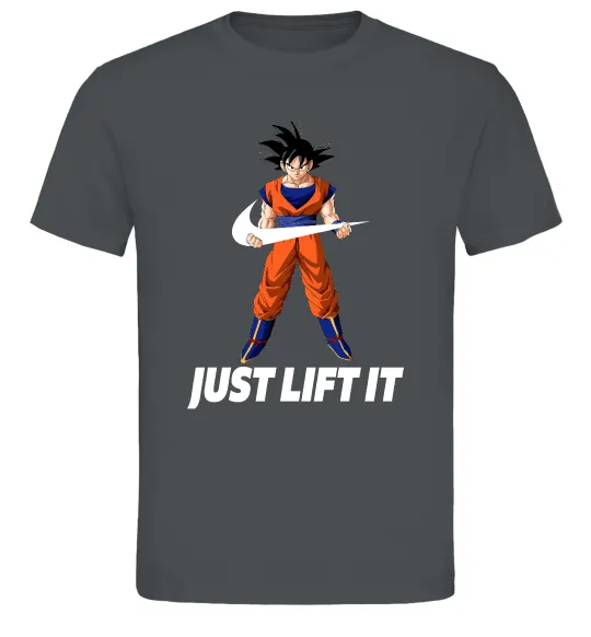 Чоловіча футболка DragonBall just lift it Графіт фото