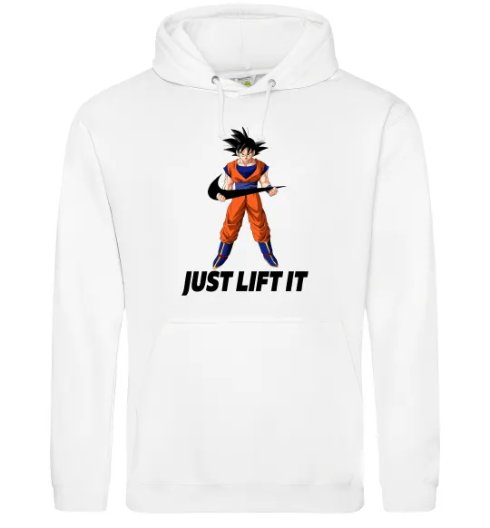Чоловіча толстовка (худі) DragonBall just lift it Білий фото