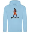 Чоловіча толстовка (худі) DragonBall just lift it Блакитний фото