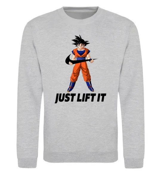 Свитшот DragonBall just lift it Серый меланж фото