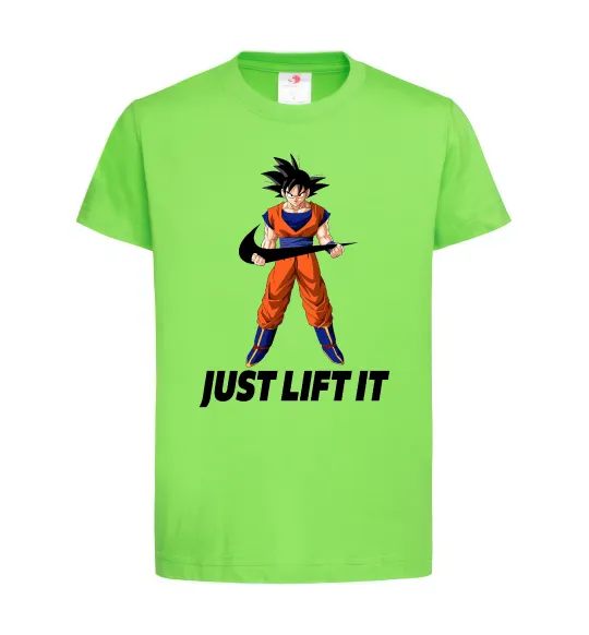 Дитяча футболка DragonBall just lift it Лаймовий фото