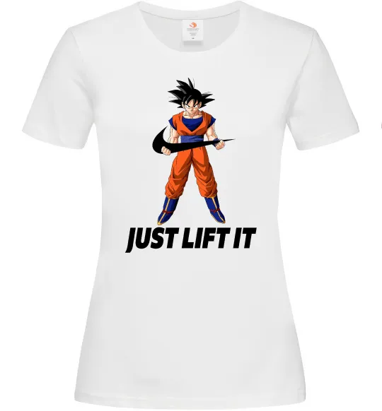 Жіноча футболка DragonBall just lift it Білий фото