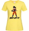 Жіноча футболка DragonBall just lift it Лимонний фото