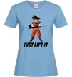 Жіноча футболка DragonBall just lift it Блакитний фото