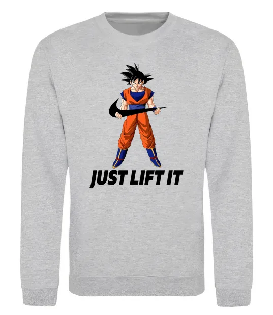 Свитшот DragonBall just lift it Серый меланж фото