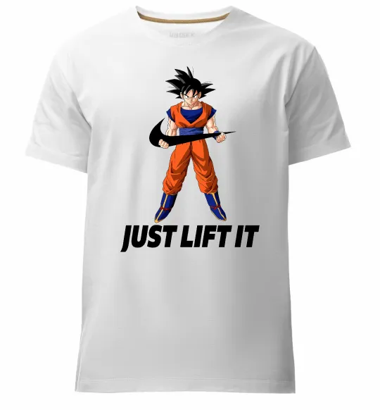 Чоловіча преміум футболка DragonBall just lift it Білий фото