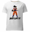 Чоловіча преміум футболка DragonBall just lift it Білий фото