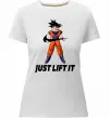 Жіноча преміум футболка DragonBall just lift it Білий фото