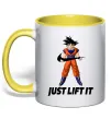 Чашка з кольоровою ручкою DragonBall just lift it Сонячно жовтий Чашка з кольоровою ручкою DragonBall just lift it Сонячно жовтий фото