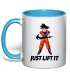 Чашка з кольоровою ручкою DragonBall just lift it Блакитний Чашка з кольоровою ручкою DragonBall just lift it Блакитний фото