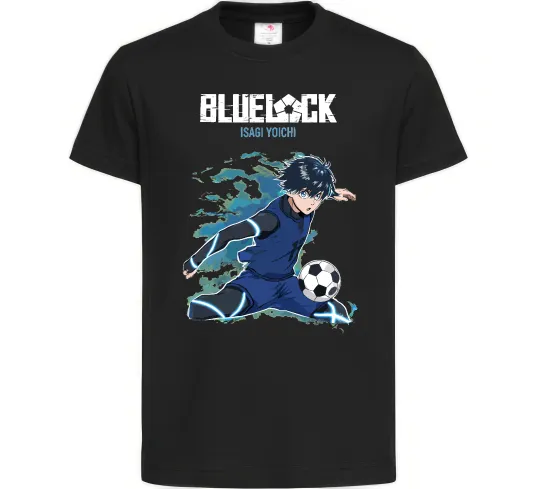 Дитяча футболка BlueLock Isagi Чорний фото