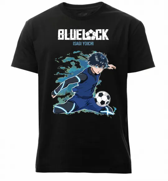 Чоловіча преміум футболка BlueLock Isagi Чорний фото