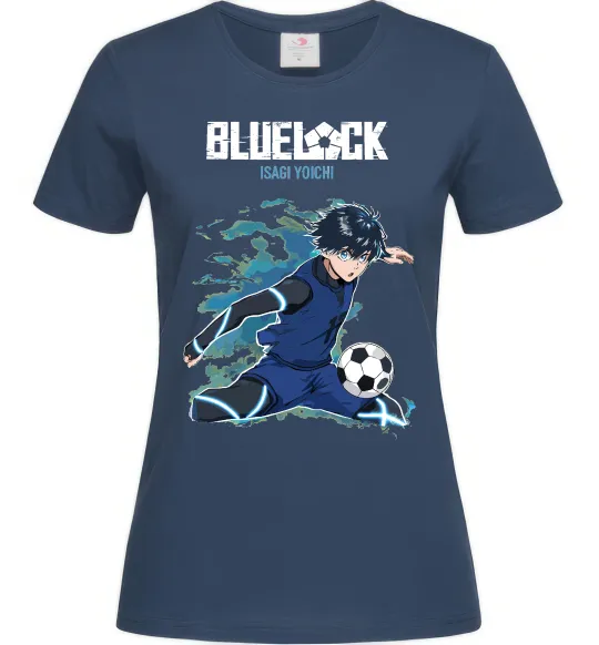 Жіноча футболка BlueLock Isagi Темно-синій фото
