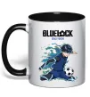 Чашка з кольоровою ручкою BlueLock Isagi Чорний фото