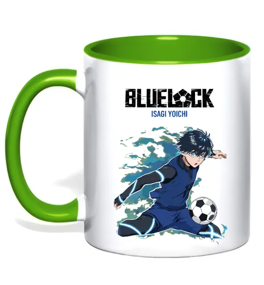 Чашка з кольоровою ручкою BlueLock Isagi Зелений фото