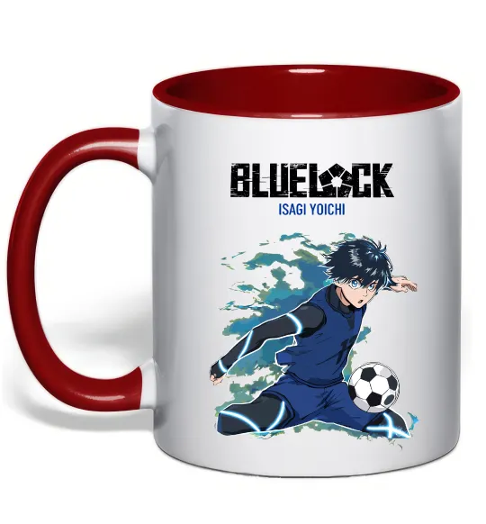 Чашка з кольоровою ручкою BlueLock Isagi Червоний фото