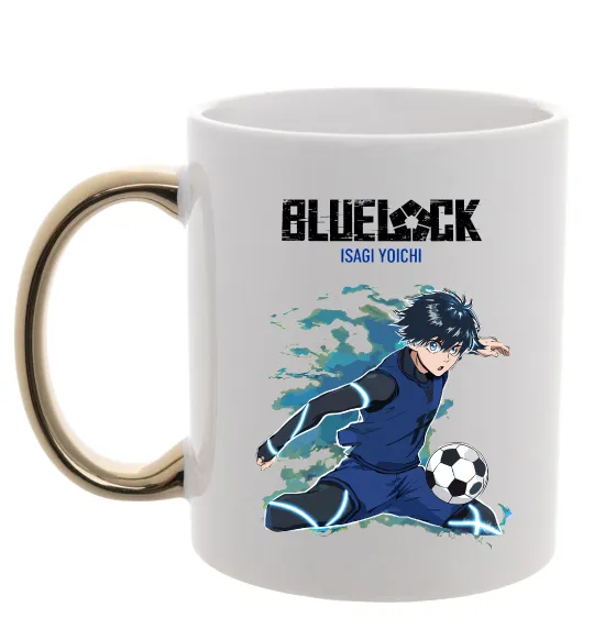 Чашка з кольоровою ручкою BlueLock Isagi Золото фото