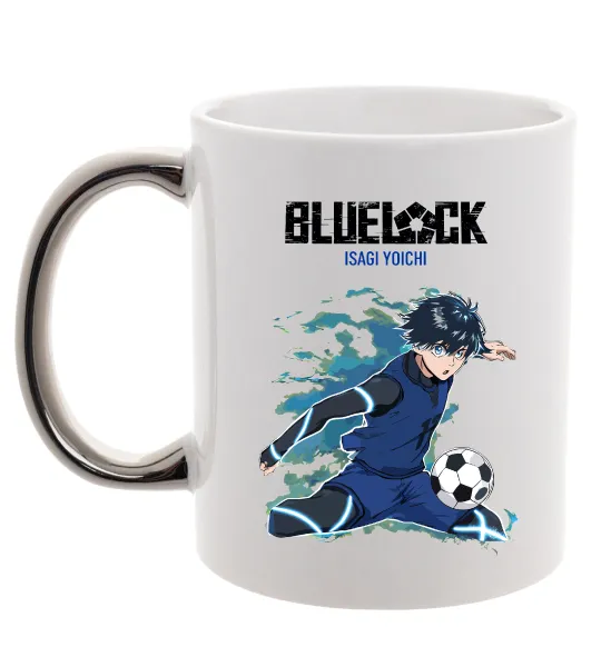 Чашка з кольоровою ручкою BlueLock Isagi Срібло фото