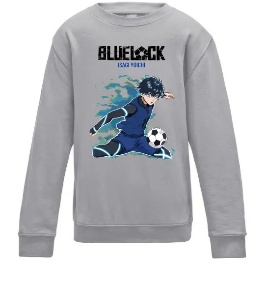 Дитячий світшот BlueLock Isagi Сірий меланж фото