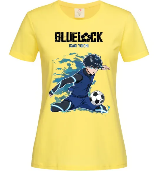 Жіноча футболка BlueLock Isagi Лимонний фото
