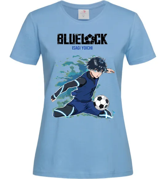 Жіноча футболка BlueLock Isagi Блакитний фото
