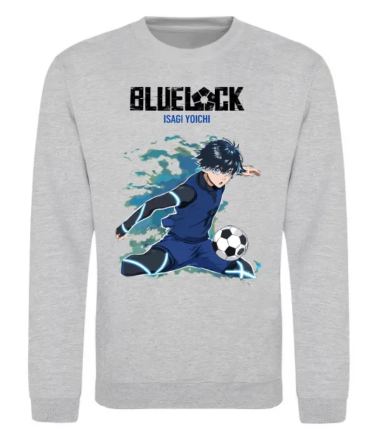 Світшот BlueLock Isagi Сірий меланж фото