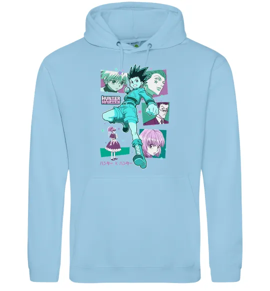 Чоловіча толстовка (худі) Hunter x Hunter Gon Freecss Блакитний фото