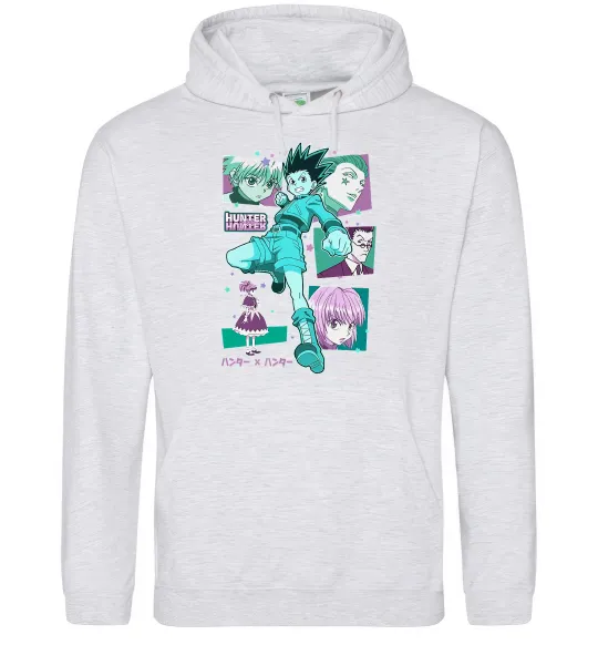 Жіноча толстовка (худі) Hunter x Hunter Gon Freecss Сірий меланж фото