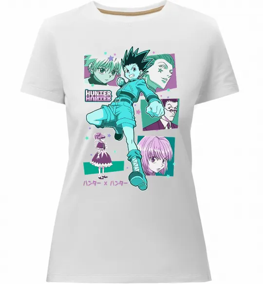 Женская премиум футболка Hunter x Hunter Gon Freecss Белый фото