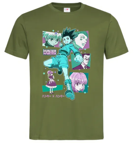 Мужская футболка Hunter x Hunter Gon Freecss Оливковый фото