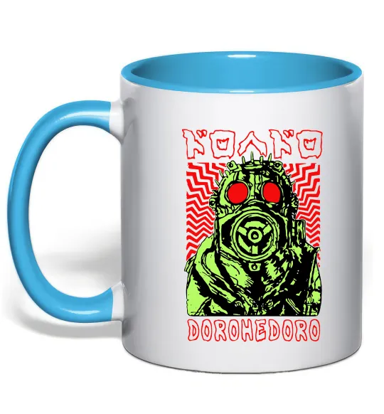 Чашка з кольоровою ручкою Dorohedoro art Блакитний фото