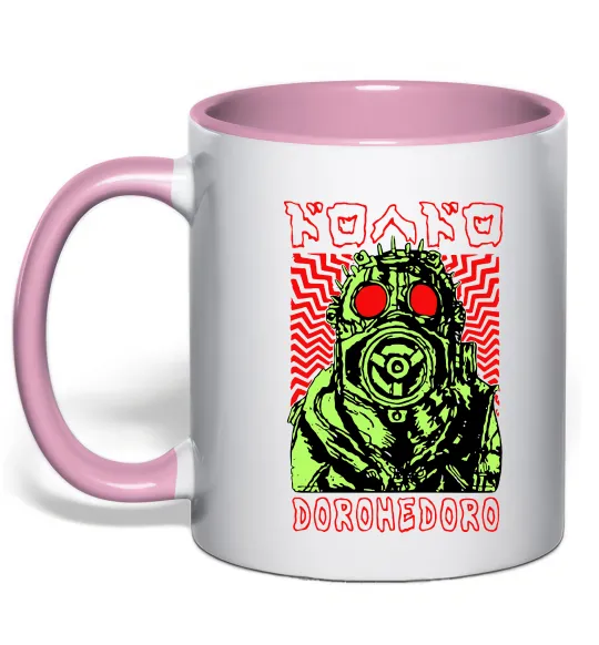 Чашка з кольоровою ручкою Dorohedoro art Ніжно рожевий фото
