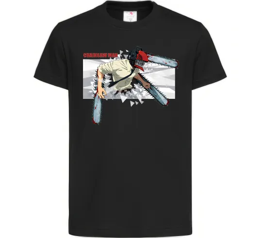 Детская футболка Chainsaw man Черный фото