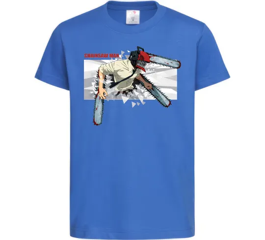 Детская футболка Chainsaw man Ярко-синий фото