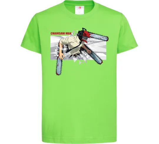 Детская футболка Chainsaw man Лаймовый фото