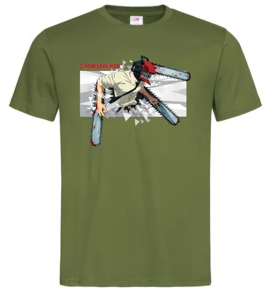 Чоловіча футболка Chainsaw man Оливковий фото